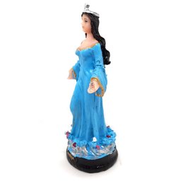 Iemanjá Orixá Estátua Imagem Rainha Mar Resina Azul 15 cm - 3