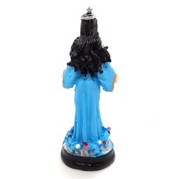 Iemanjá Orixá Estátua Imagem Rainha Mar Resina Azul 15 cm - 4