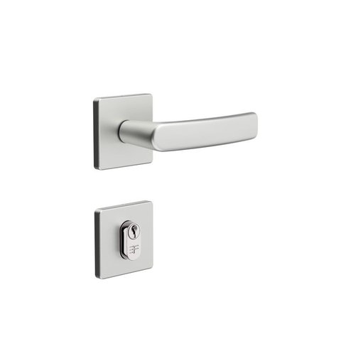 Fechadura Externa 740 Roseta Quadrada - Cromo Acetinado 3f