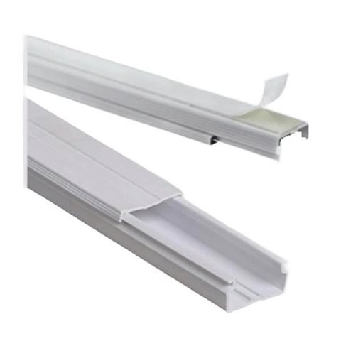 Canaleta 1x1cm 2 Metros sem Divisória 25 Peças Branca Ilumi