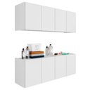 Ver imagem 2 de Armário Aéreo e Balcão para Lavanderia 118cm Monna Branco Z34 - Mpozenato