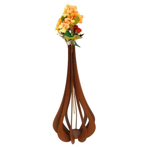 Vaso de Chão Decorativo Grande Mdf Ibiza:marrom/90x42cm
