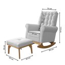 Ver imagem 3 de Poltrona de Amamentação com Balanço e Puff Paris Veludo Off White - Ideal