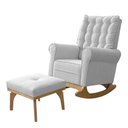 Ver imagem 1 de Poltrona de Amamentação com Balanço e Puff Paris Veludo Off White - Ideal