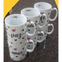 Ver imagem 4 de Jogo 6 Canecas 300ml Frases Motivacionais - Kit Porcelana