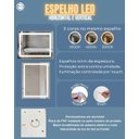 Ver imagem 2 de Espelho 4mm Led 3 Cores Retangular Iluminação Luz Frontal 50x80 Tecla Touch Camarim Penteadeira
