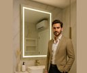 Ver imagem 3 de Espelho 4mm Led 3 Cores Retangular Iluminação Luz Frontal 50x80 Tecla Touch Camarim 80x50