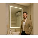Ver imagem 3 de Espelho 4mm Led 3 Cores Retangular Iluminação Luz Frontal 50x80 Tecla Touch Camarim Penteadeira