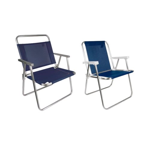 Kit Cadeira Reforçada 140kg + Cadeira Sannet Azul Marinho Mor