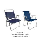 Ver imagem 2 de Kit Cadeira Reforçada 140kg + Cadeira Sannet Azul Marinho Mor