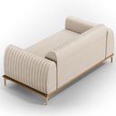 Ver imagem 6 de Sofá 3 Lugares para Sala de Estar Molino 210 Cm D02 Pés D'ouro Veludo Bege C-309 - Lyam Decor