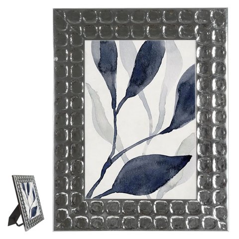 Porta Retrato MDF Foto 13x18cm Prata Flor Arte