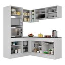 Ver imagem 3 de Armário De Cozinha Completa De Canto Mp2098.964 Branco/Preto