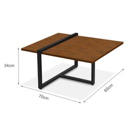 Mesa Centro Estilo Industrial Berlin Decorativa Moderna Klm Móveis - 3