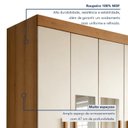 Ver mais imagens de Guarda-Roupa Casal 4 Portas 2 Gavetas com Espelho 100% MDF Jandaia Off White/Cinamomo