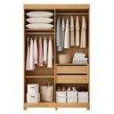Ver imagem 2 de Guarda-Roupa Casal 4 Portas 2 Gavetas com Espelho 100% MDF Jandaia Off White/Cinamomo