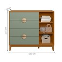 Ver imagem 3 de Cômoda Sapateira 4 Gavetas Tibagi Cinamomo Sálvia