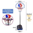 Ver imagem 3 de Tabela Cesta de Basquete Movel Ajustavel 2 Metros Portatil Esporte Treino Divertido Lazer