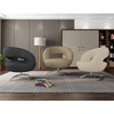 Ver imagem 2 de Poltrona Giratória 78cm Louk Bouclé Bege Claro - Sallar Home