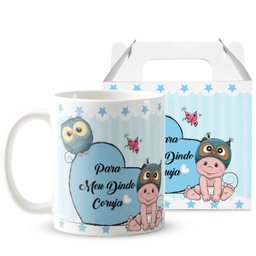 Conjunto Canecas Presente Batizado Padrinhos Dindos Corujas - 3