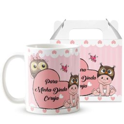 Conjunto Canecas Presente Batizado Padrinhos Dindos Corujas - 2