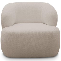Poltrona Decorativa Fixa Orgânica para Sala Living Barolo L06 Bouclê Bege - Lyam Decor - 5