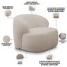 Poltrona Decorativa Fixa Orgânica para Sala Living Barolo L06 Bouclê Bege - Gtdnexxus - 4