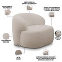 Ver imagem 4 de Poltrona Decorativa Fixa Orgânica para Sala Living Barolo L06 Bouclê Bege - Gtdnexxus