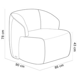 Poltrona Decorativa Fixa Orgânica para Sala Living Barolo L06 Bouclê Bege - Lyam Decor - 3