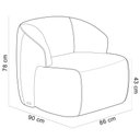 Ver imagem 3 de Poltrona Decorativa Fixa Orgânica para Sala Living Barolo L06 Bouclê Bege - Gtdnexxus