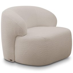 Poltrona Decorativa Fixa Orgânica para Sala Living Barolo L06 Bouclê Bege - Lyam Decor - 1