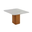 Ver mais imagens de Conjunto: Mesa Sala Jantar Maldivas C/ Tampo Madeirado C/ Vidro Canto Curvo 90x90cm e 4 Cadeiras