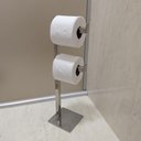 Ver imagem 2 de Papeleira Dupla de Chão Lavabo Porta Rolo Papel Higiênico