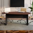 Ver imagem 7 de Mesa de Reunião para Escritório 180x110cm Orgânica com Pés em Metal Corporate F5 Marrom/Louro/Preto
