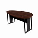 Ver imagem 2 de Mesa de Reunião para Escritório 180x110cm Orgânica com Pés em Metal Corporate F5 Marrom/Louro/Preto