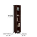 Ver imagem 2 de Multiuso Livreiro Estante com Prateleiras Janaína Preto - Ajl Móveis Estante Livreiro