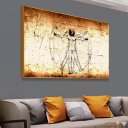 Ver imagem 4 de Quadro Leonardo Da Vinci Homem Vitruviano:60x40 cm/DOURADA