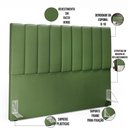 Ver imagem 6 de Kit Cabeceira Cama Box Casal King 195cm com Calçadeira Baú Dália W01 Couríssimo Verde Musgo - Lyam L