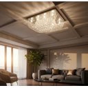 Ver imagem 4 de Lustre para Sala de Cristal Legítimo K9 Base Retangular em Inox 60x40 Cm