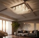 Ver imagem 4 de Lustre para Sala de Cristal Legítimo K9 Base Retangular em Inox 60x40 Cm