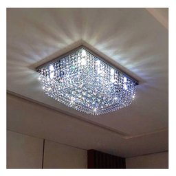 Lustre para Sala de Cristal Legítimo K9 Base Retangular em Inox 60x40 Cm - 2