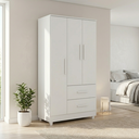 Ver imagem 2 de Guarda Roupa Slim 3 Portas 2 Gavetas Branco Formimóveis