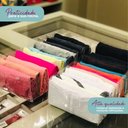 Ver imagem 4 de Kit com 4 Organizadores para Gaveta, Closet e Armários Grande com 11 Nichos 10x40x25 Cor:Cinza Claro