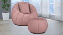 Ver imagem 1 de Kit Poltrona Giratória Concha C/ Puff + Almofada Veludo Rosa - Londrilar
