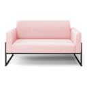 Ver imagem 3 de Sofá Namoradeira Base Industrial Alta Preto Marisa Suede D03 - D'rossi Drossi Rosa Bebê