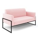Ver imagem 1 de Sofá Namoradeira Base Industrial Alta Preto Marisa Suede D03 - D'rossi Drossi Rosa Bebê