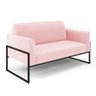 Sofá Namoradeira Base Industrial Alta Preto Marisa Suede D03 - D'rossi Drossi Rosa Bebê - 1