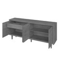 Ver imagem 5 de Buffet Delux 4 Portas Gaveta Interna 100% Mdf Pés em Madeira Maciça:naturalle Off White