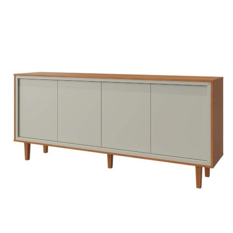 Buffet Delux 4 Portas Gaveta Interna 100% Mdf Pés em Madeira Maciça:naturalle Off White