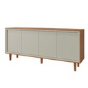 Ver imagem 1 de Buffet Delux 4 Portas Gaveta Interna 100% Mdf Pés em Madeira Maciça:naturalle Off White